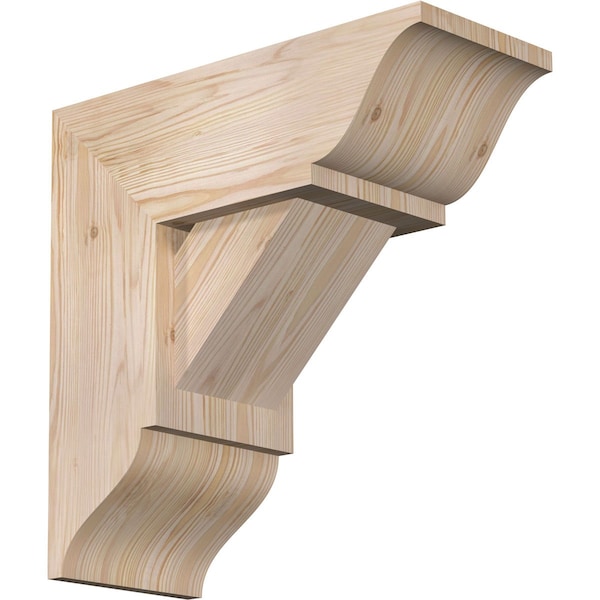 Ekena Millwork Traditional Traditional Smooth Bracket w/ Offset Brace, Douglas Fir, 7 1/2"W x 18"D x 18"H BKT0806X18X18TRA01SDF - main